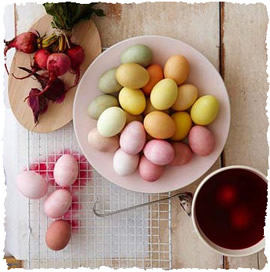 Пасхальные яйца, окрашенные натуральными красителями